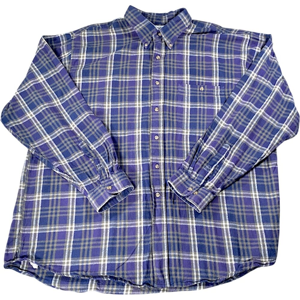 Cherokee Shirt Mens XXL 2XL Cotton Plaid Flannel  Rustic Cottage Lumberjack VTG
